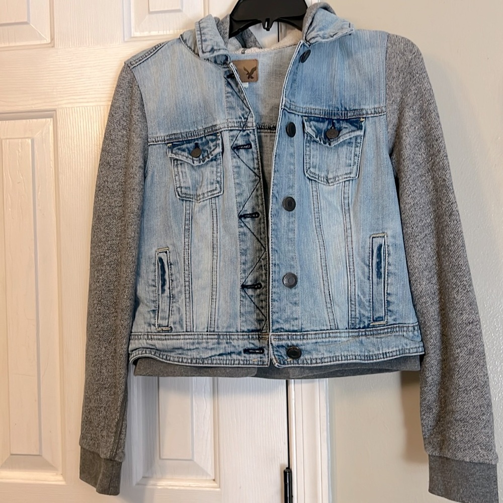 American Eagle Jean Jacket Hoodie
